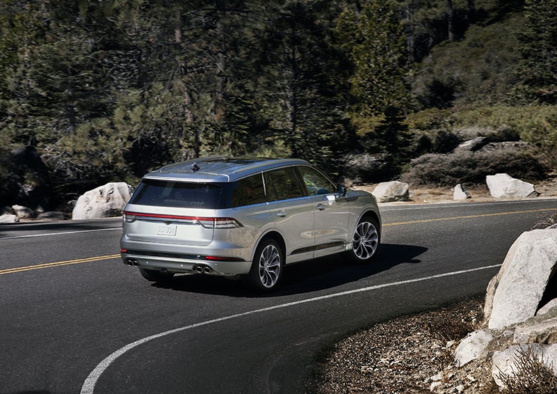 The expansive second and third row of a Lincoln Aviator® Grand Touring Black Label model is shown.