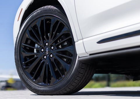 The stylish blacked-out 20-inch wheels from the available Jet Appearance Package are shown. | Purchase Lincoln in Mayfield KY